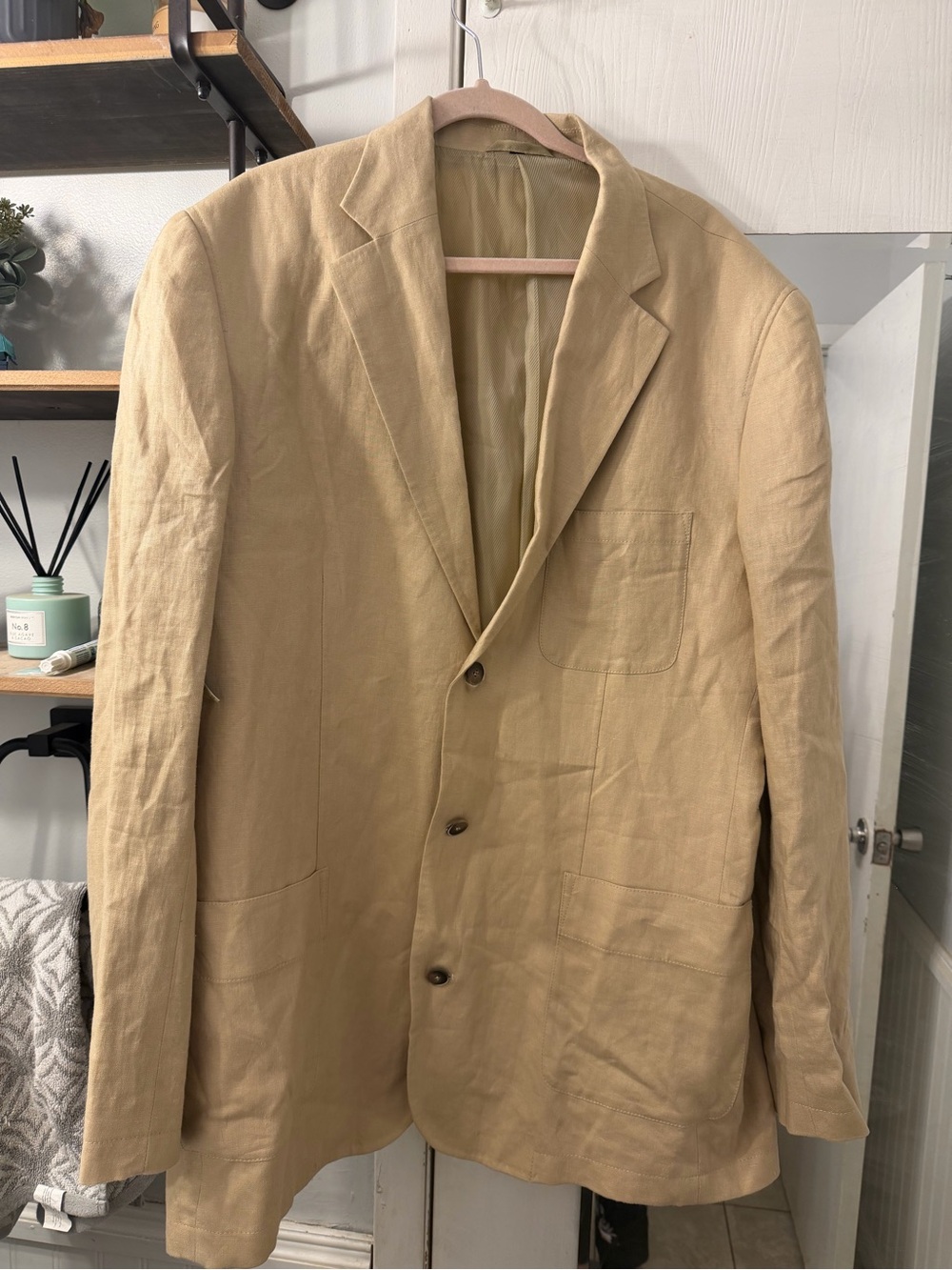 Sean John Tan Lightweight Linen Shirt Jacket